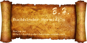 Buchbinder Hermiás névjegykártya